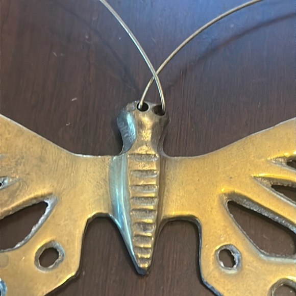 Vintage Solid Brass Butterfly Decoration Wall Hanging Set of 3 MCM - Picture 3 of 12
